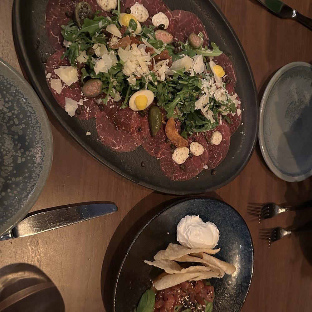 Ramsay's Kitchen - Beef carpaccio and tuna tartare - New American Near Me - Las Vegas, Nevada Ramsay's Kitchen - Beef carpaccio and tuna tartare - New American Near Me - Las Vegas, Nevada