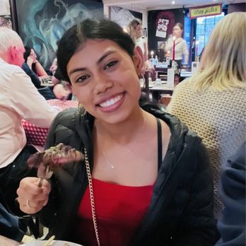 Chez Jules - Loving her medium well steak. - French Near Me - Edinburgh, EDH Chez Jules - Loving her medium well steak. - French Near Me - Edinburgh, EDH