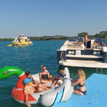 Chicago Yachting - Make a splash with our inflatable swim pads, adding excitement to your day out on the lake! - Boat Charters Near Me - Chicago, Illinois Chicago Yachting - Make a splash with our inflatable swim pads, adding excitement to your day out on the lake! - Boat Charters Near Me - Chicago, Illinois