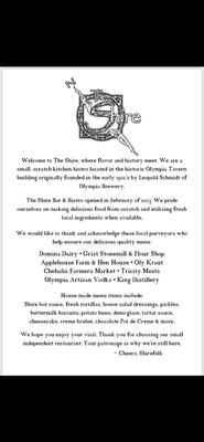 Menu photo 4 The Shire Bar & Bistro Chehalis, WA