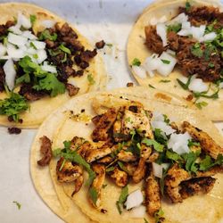 Taqueria Maria Bonita - Chicken, carna asada and Lamb tacos