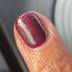 Town Nail & Skin Salon - From right hand taken just after gel mani. Tech saw but did not correct.