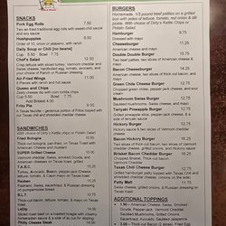 Bernie's Beach House - MENU