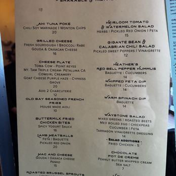 Waystone - Menu - Wine Bars Near Me - San Francisco, California Waystone - Menu - Wine Bars Near Me - San Francisco, California