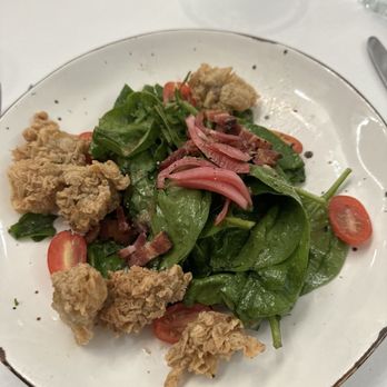 Cafe Thirty-A - Salad Fried Oyster Spinach Salad - Seafood Near Me - Santa Rosa Beach, Florida Cafe Thirty-A - Salad Fried Oyster Spinach Salad - Seafood Near Me - Santa Rosa Beach, Florida