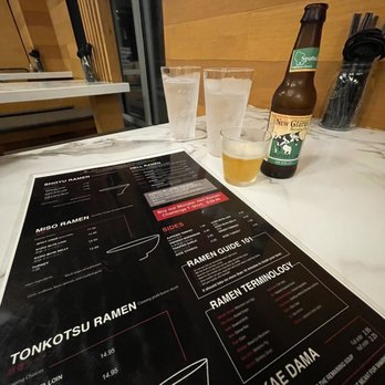 Strings Ramen - Menu & a local icy Spotted Cow - Ramen Near Me - Madison, Wisconsin