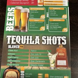 Alcohol menu Alcohol menu