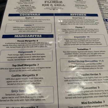 Florez Bar & Grill - Happy our menu - Mexican Near Me - Sacramento, California