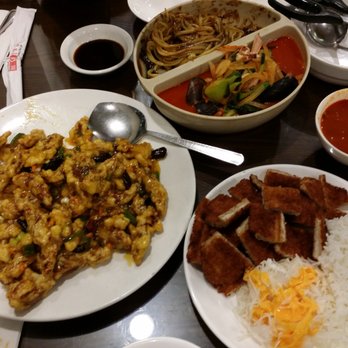 Joong Koog Jip - (Top) Jjam Jja Myun, black-bean noodles & spicy seafood noodles, (left) Ggan Poong Yuk-Beef, fried-beef, (bottom-right) Tonkatsu pork cutlet - Korean Near Me - Bayside, New York Joong Koog Jip - (Top) Jjam Jja Myun, black-bean noodles & spicy seafood noodles, (left) Ggan Poong Yuk-Beef, fried-beef, (bottom-right) Tonkatsu pork cutlet - Korean Near Me - Bayside, New York