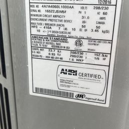 Label reads 7lbs 10oz R410a. 1st company said I need 17lbs on report and want to charge $$$/lb. Easy Air filled about 9 lbs+.