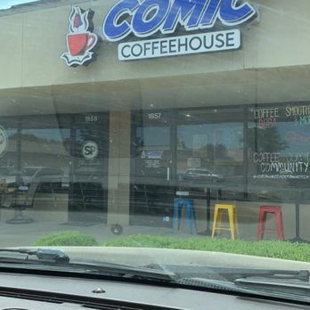 Comic Coffeehouse - Outdoor view with seating - Comic Books Near Me - Olathe, Kansas