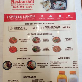 Himalayan Restaurant - Lunch menu - Himalayan/Nepalese Near Me - Niles, Illinois Himalayan Restaurant - Lunch menu - Himalayan/Nepalese Near Me - Niles, Illinois