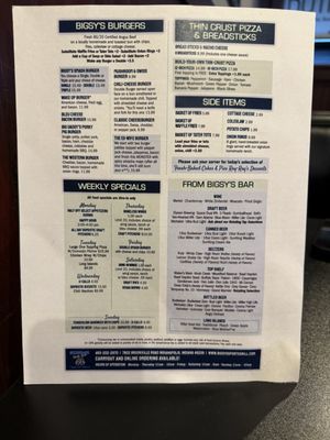 Menu photo 2 Bigsy's Sports Grill Indianapolis, IN
