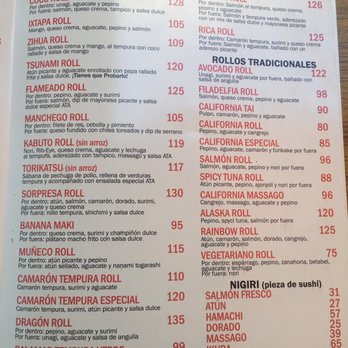 ATA Sushi - Menu! - Sushi Bars Near Me - Ixtapa, GRO ATA Sushi - Menu! - Sushi Bars Near Me - Ixtapa, GRO