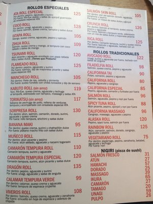 Menu photo 1 ATA Sushi Ixtapa, GRO Menu photo 1 ATA Sushi Ixtapa, GRO