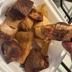 La Santaneca - Long human hair cooked inside the chicharron