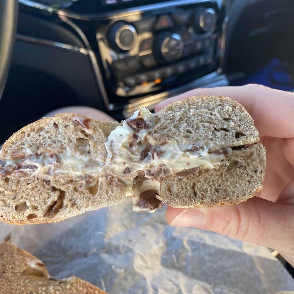 the inside of a bagel the inside of a bagel