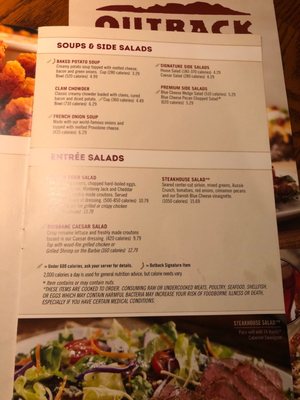 Menu photo 1 Outback Steakhouse Chattanooga, TN Menu photo 1 Outback Steakhouse Chattanooga, TN