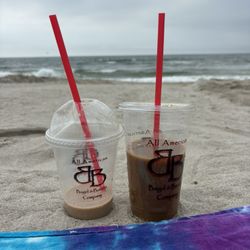 Bagel Barista Station - Iced dirty chai latte 16 oz & salted caramel iced coffee 20 oz