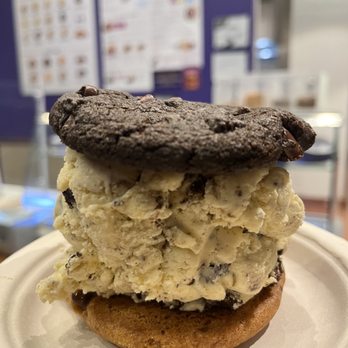 Insomnia Cookies - Cookies & cream ice cream sandwiched between Double Chocolate Chunk Cookie and Chocolate Chunk Cookie. - Ice Cream & Frozen Yogurt Near Me - Irvine, California Insomnia Cookies - Cookies & cream ice cream sandwiched between Double Chocolate Chunk Cookie and Chocolate Chunk Cookie. - Ice Cream & Frozen Yogurt Near Me - Irvine, California