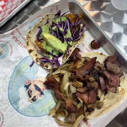 Wizapa’s Street Tacos - Steak, onion, pineapple taco and shrimp taco
