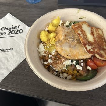 Nando's Peri-Peri - Chicken bowl with halumi - Chicken Shop Near Me - Calgary, Alberta