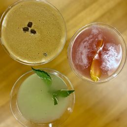 The cocktails here are amazing. The lychee martini (not shown), basil martini, espresso martini, and cosmo. Ask for Nam.