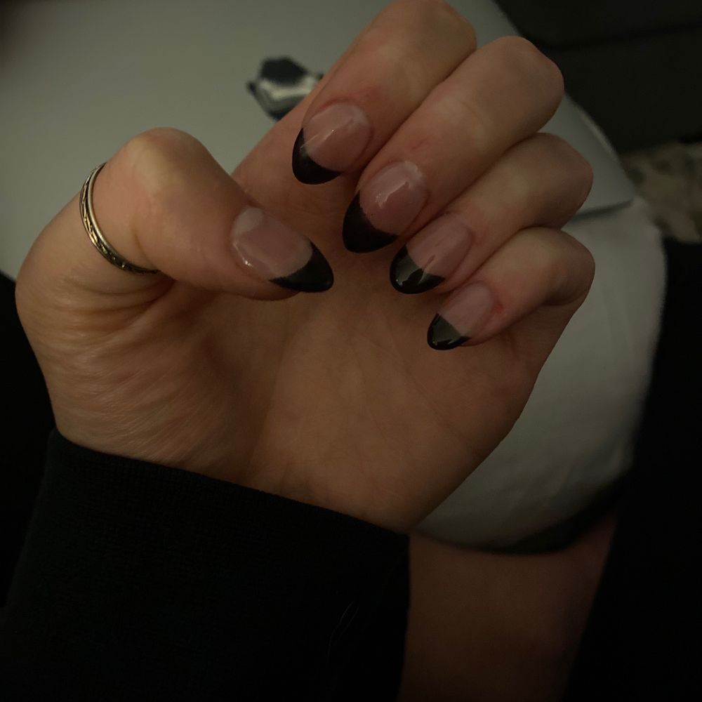 Coco Nails Spa - Extended nail dip set with black tips - Nail Salons Near Me - Lincoln, California Coco Nails Spa - Extended nail dip set with black tips - Nail Salons Near Me - Lincoln, California