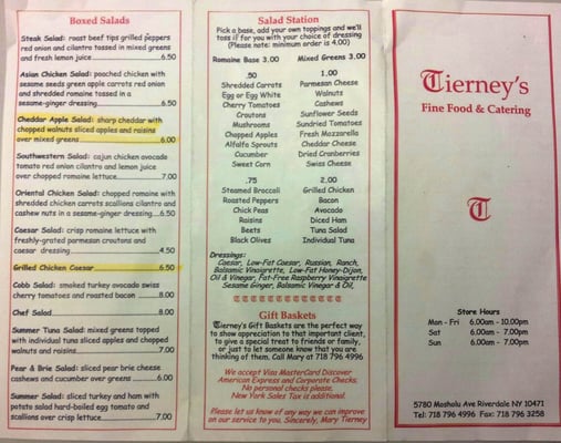 Menu photo 1 Tierney Fine Foods Bronx, NY Menu photo 1 Tierney Fine Foods Bronx, NY
