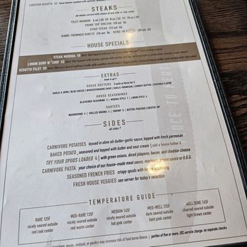 Carnivore - Menu at Crnivore side 2 - Steakhouses Near Me - St. Louis, Missouri Carnivore - Menu at Crnivore side 2 - Steakhouses Near Me - St. Louis, Missouri