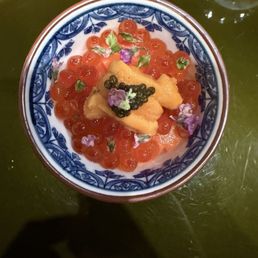 Salmon roe bowl with uni and caviar Salmon roe bowl with uni and caviar