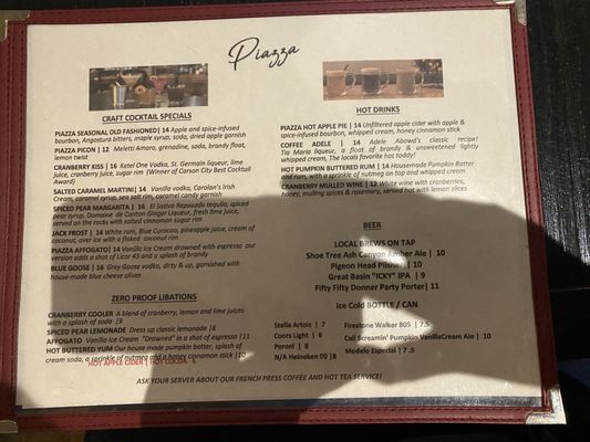 Menu photo 1 Piazza Bar Carson City, NV