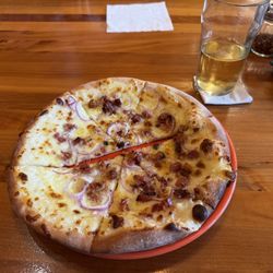 Eddyline Brewery and Pizzeria - Carbonara pizza minus mushrooms