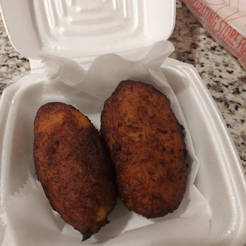 Kelly Pupuseria - I think these are called milk patties?  Basically sweet ripe plantain with condensed milk. Not bad. My toddler loved this - Salvadoran Near Me - Houston, Texas
