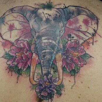 Revolt Tattoos - Watercolor Elephant done by Walter "Sausage" Frank :-) - Tattoo Near Me - Las Vegas, Nevada Revolt Tattoos - Watercolor Elephant done by Walter "Sausage" Frank :-) - Tattoo Near Me - Las Vegas, Nevada