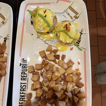 Breakfast Republic - Crab and crawfish Benedict. - Breakfast & Brunch Near Me - Los Angeles, California