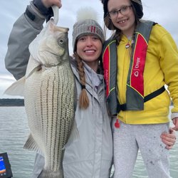 Holding the Line Guide Service - A Lake Belton mother-daughter trip that resulted in the catch of one of the top 10 hybrid I've seen out of that body of water in 31 years!!