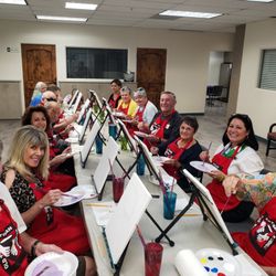 Old Town Artisan Studios - Alzheimers class taking a painting workshop.