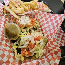 Leo’s Chicago Grill - Steak tacos (sans cilantro), fries