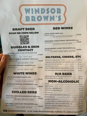 Menu photo 1 Windsor Brown's Anaheim, CA