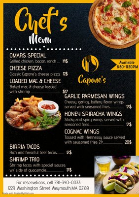 Menu photo 2 Capones Pizzeria and Bar Weymouth, MA Menu photo 2 Capones Pizzeria and Bar Weymouth, MA