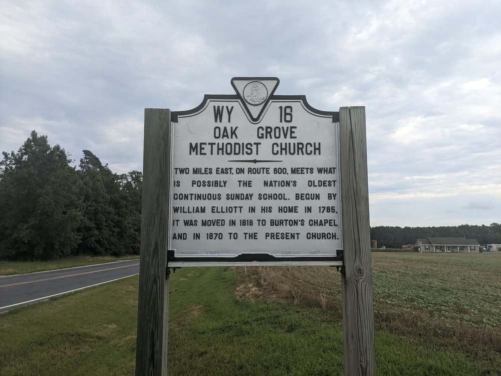 OAK GROVE METHODIST CHURCH HISTORICAL MARKER Updated May 2024 18432
