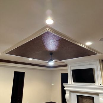 Viking Solutions STG - Replaced ceiling mirrors with this great copper look and installed a ceiling fan. - Handyman Near Me Viking Solutions STG - Replaced ceiling mirrors with this great copper look and installed a ceiling fan. - Handyman Near Me