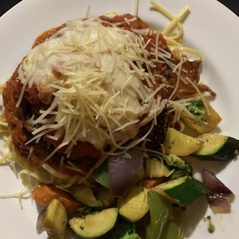 Morrisons Rogue Wilderness Lodge - Eggplant Parmesan with pasta and vegetables - Rafting/Kayaking Near Me - Merlin, Oregon Morrisons Rogue Wilderness Lodge - Eggplant Parmesan with pasta and vegetables - Rafting/Kayaking Near Me - Merlin, Oregon