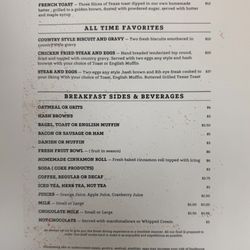 The Flume - Breakfast Menu