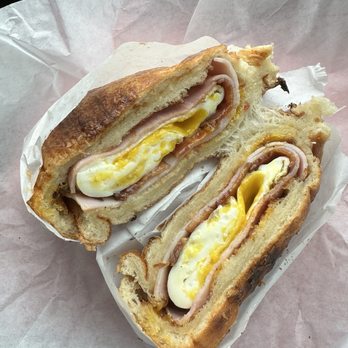Fresh Donuts & Bagels - Croissant sandwich with a soft egg and no sausage or cheese - Donuts Near Me - Fremont, California