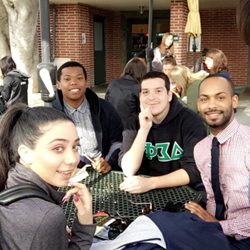 Woodbury University - Woodbury Students, me and my friends hanging out at the Woody's patio.