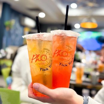 Pho Tick Tock Restaurant - Mango Passionfruit Tea & Strawberry Green Tea -- IG: @phuoodwithvicks - Vietnamese Near Me - San Jose, California Pho Tick Tock Restaurant - Mango Passionfruit Tea & Strawberry Green Tea -- IG: @phuoodwithvicks - Vietnamese Near Me - San Jose, California