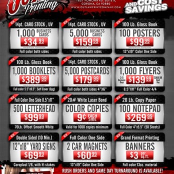 Outlaw Printing - Business Card Printing , Brochure Printing , Banner Printing , Letterhead Printing , Notebook Printing , Wide Format Printing , - Print Media Near Me - Corona, California Outlaw Printing - Business Card Printing , Brochure Printing , Banner Printing , Letterhead Printing , Notebook Printing , Wide Format Printing , - Print Media Near Me - Corona, California