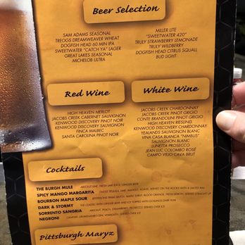 The Burgh Sportz Bar - Drink menu - Sports Bars Near Me - Coraopolis, Pennsylvania